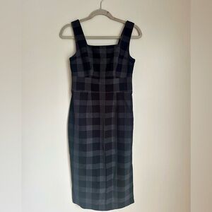NWT Banana Republic Women's Long High Waisted Black & White Plaid Dress Size 0